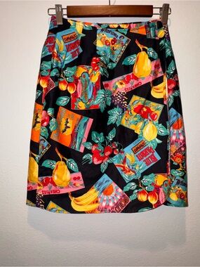 Vintage Alexander Campbell Fruit Print Skirt